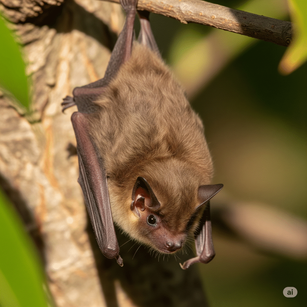 Photo of a bat which is a common carrier for rabies.